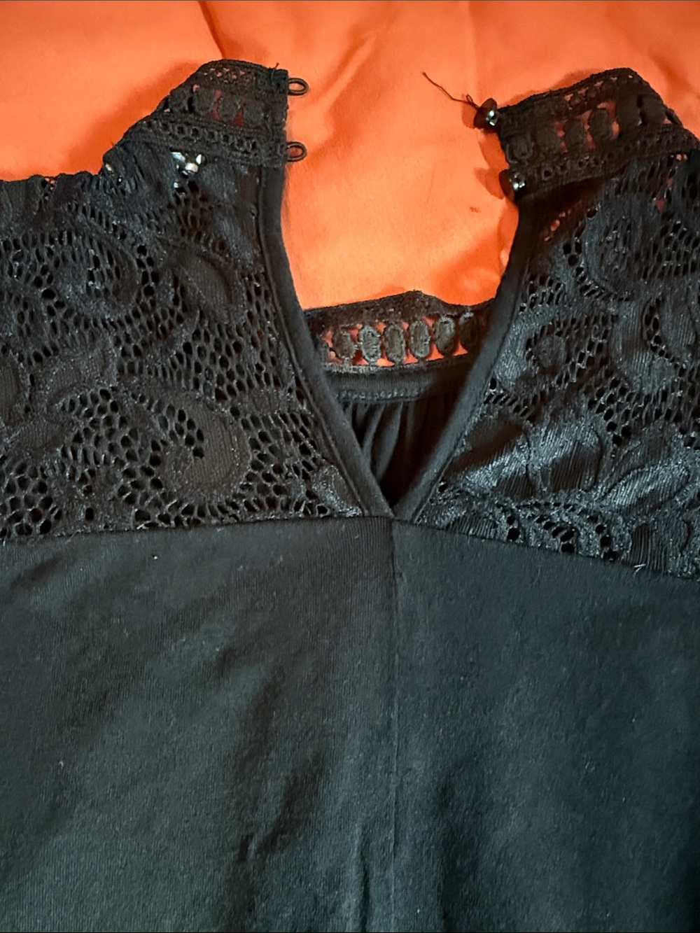 Cable & Gauge Black Crochet Lace Yoke Blouse – Medium - Picture 6 of 8